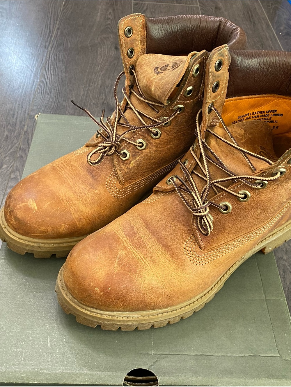 Timberland Brown Leather Lace-Up Work Boots